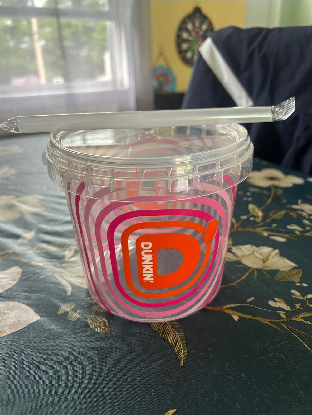 Dunkin' Pink & Orange Reusable Cold Cup with Lid